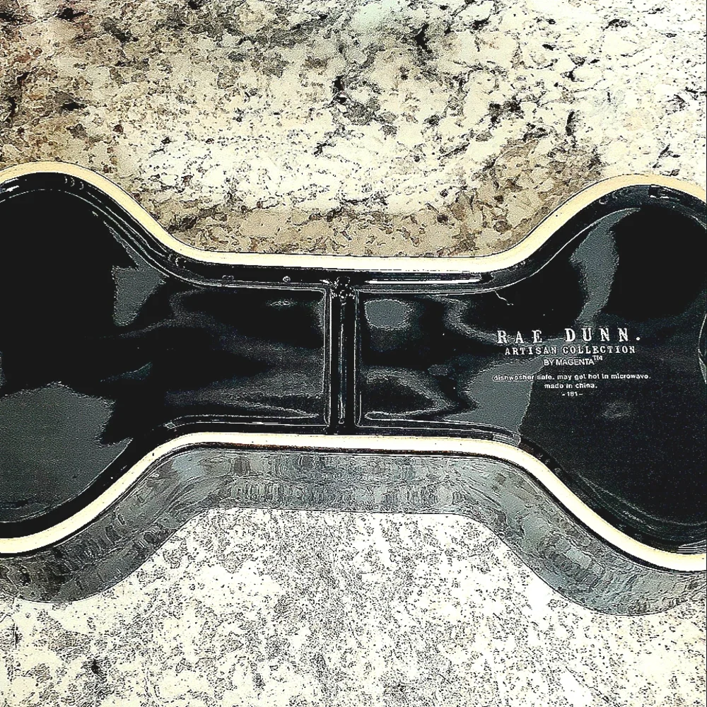 Rae Dunn Ceramic Halloween Bone Shape Pet Bowl New